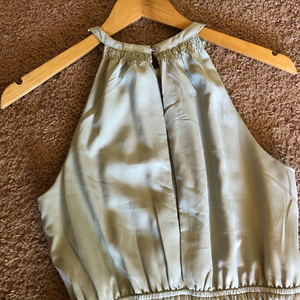 Maxi Light Green Halter Dress